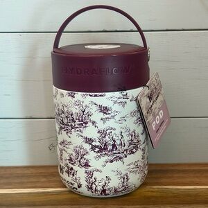 Hydraflow Insulated Food Jar Pod w/ Spoon 28 oz Stainless Steel Garden Toile NWT